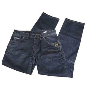 G-STAR Men's RAW DENIM Jack Pant Straight Leg Button Fly Jeans Size 31 Dark Wash